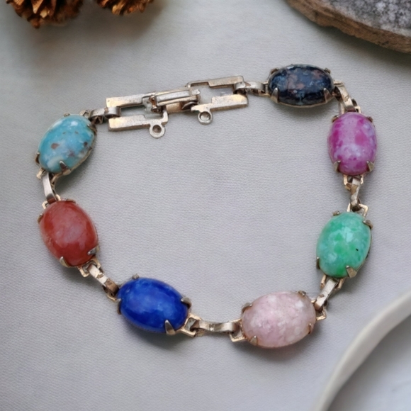 Vintage Jewelry Vintage Peking Glass Stone Bracelet Poshmark